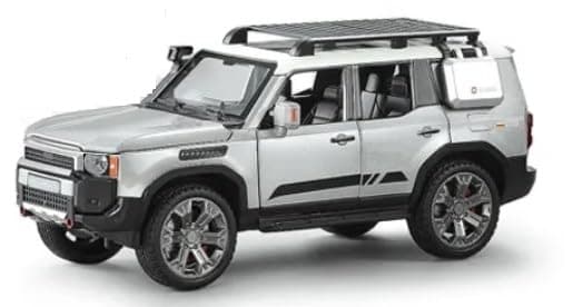 Brand Conquer 1:22 Scale Big Size Land Rover Defender Model Car Exclusive Alloy Metal car Pull Back Die-cast Metal Toy car with Openable Doors & Light Music Toys (Big Size 1.22 Silver)
