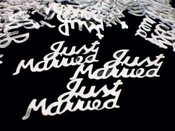 Wedding Confetti : Just Married Metallic Wedding Confetti / Silver