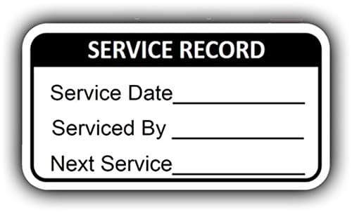 100 x Service Record Labels Next Due Reminder Stickers