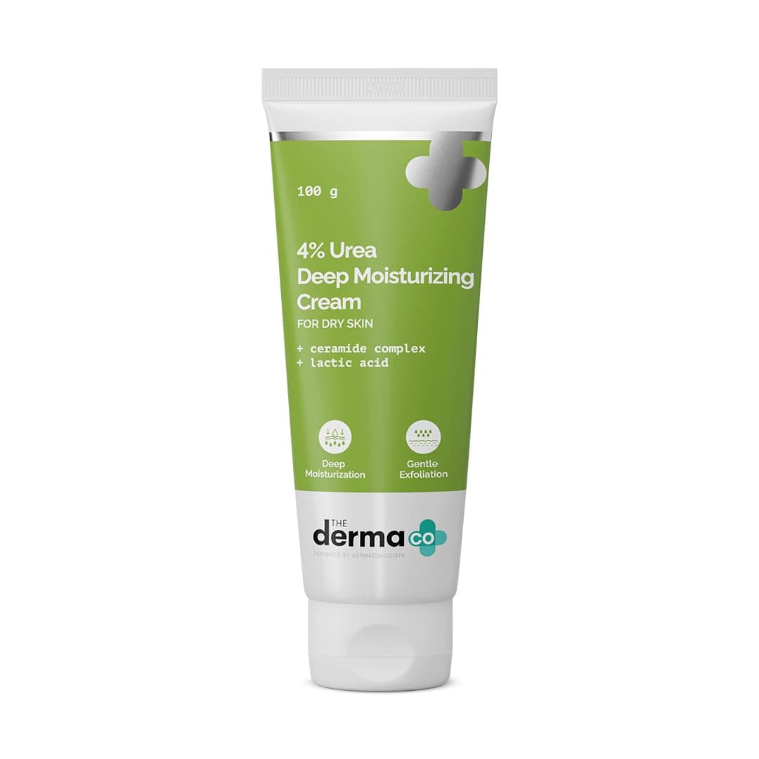 The Derma Co 4% Urea Deep Moisturizing Cream with Lactic Acid & Ceramide Complex | Deeply Moisturizes | Gently Exfoliates| Repairs Skin’s Natural Barrier | Lightweight Formula I For Very Dry Skin-100g