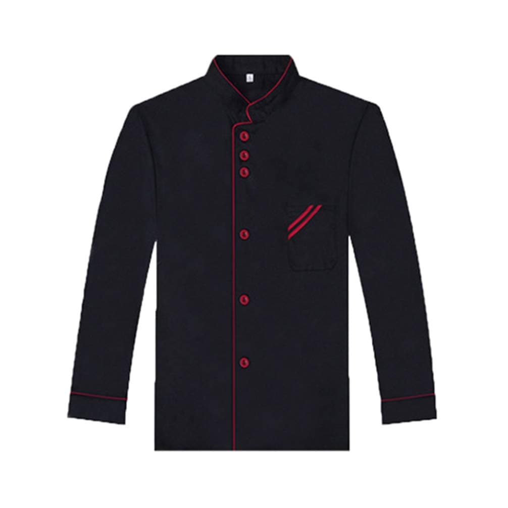 DOITOOL Professional Chef Jacket - Unisex Long Sleeve Kitchen Restaurant Chef Jacket - Hotel Kitchen Uniform for Men and Women Size XL (Black)