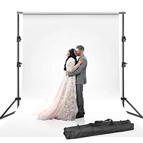 Julius Studio 10' Photography Photo Studio Background Support Lighting Kit, White Chroma Key Screen Backdrops, Backdrop Support Stand with Carry Bag for Photography, Video Shooting, JSAG581