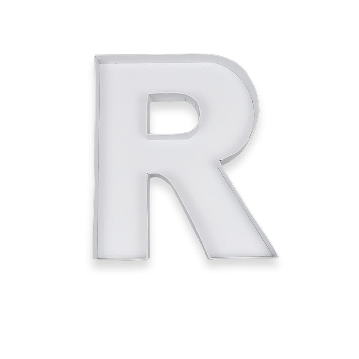 10" R Shaped Cardboard Letter Mache Chocolate Sweets Candy Container Box (White, R)