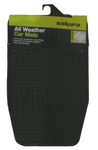 Sakura SS3349 Pair Universal Front Rubber Mats, BLACK