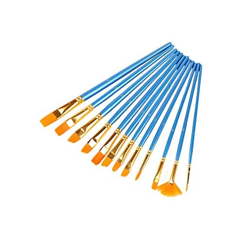 Snoya Paint Brushes Set, 12 Pcs Round Pointed Tip Paintbrushes, Nylon Hair Professional Paint Brushes Artist for Acrylic Oil Watercolor, Face Nail Art, Miniature Detailing and Rock Painting