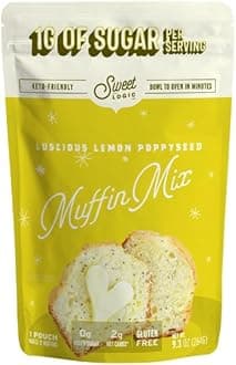 Keto Baking Mix - Lemon Muffin - Gluten-Free - Dairy Free - Diabetic-Friendly - High Protein - Low Sugar - Low Carb - Quick 20-Minute Prep (1-2G Carbs Per Serving)