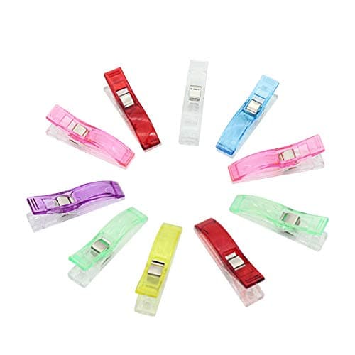 PVC Plastic Large Clips for Patchwork Sewing DIY Crafts, Quilting Blinding Clip Retail 7 Colors Mixed,50PCS