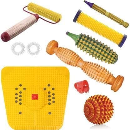 Acupressure Massager Tools Combo Kit orthopaedics with Multipurpose Roller Massager (Pyramidal cuts) + Bio-Magnetic Power Foot Mat (Magneto-Therapy) for Stress and Pain Relief