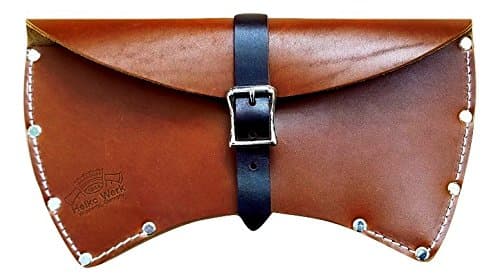 1844 Helko Werk Germany Leather Axe Sheath - Brown Leather, Single Compartment, 36 Inches, Open Top