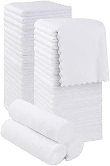 Orighty Ultra Soft Washcloths 48 Pack, Premium Microfiber Towel Sets 12 x 12 inches, Absorbent and Quick Drying Coral Velvet Washcloth, Multi-Purpose Wash Cloths for Bathroom, Hotel, and Gym (White)