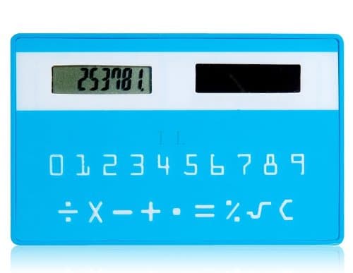ETOU Credit Card Shaped Touch Panel Solar Calculator (Blue)
