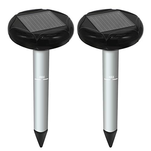 LANSONTECH (Pack of 2) Solar Mole Repeller Repel Mole, Voles, Gopher, Mice and Rats, Rodent Sonic Repeller Pest Control, Waterproof