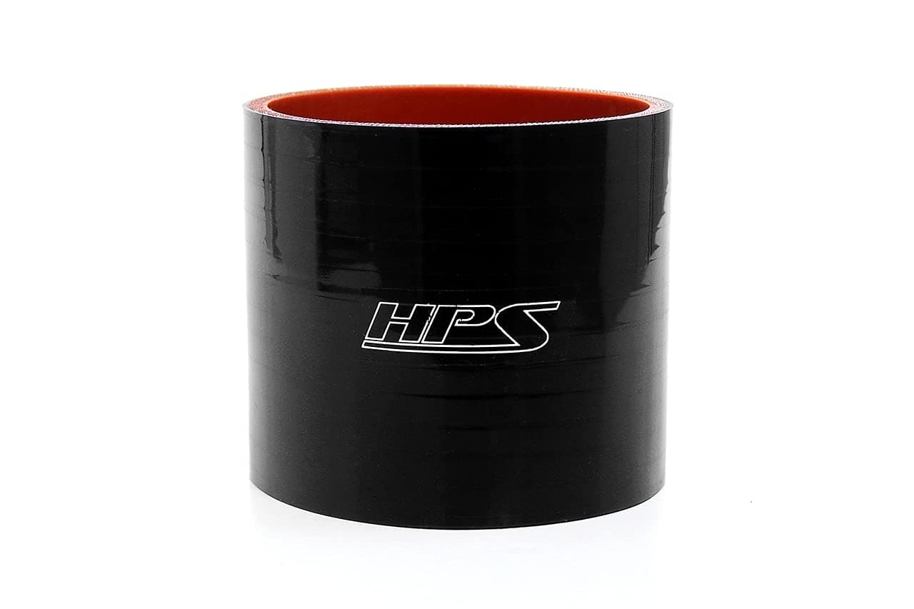 HPS 2-3/8" ID, 3" Length, Silicone Coupler Hose, High Temp 4-Ply Reinforced, 100 Psi Max. Pressure, 350F Max. Temperature, SC-8524-BLK, Silicone, Black