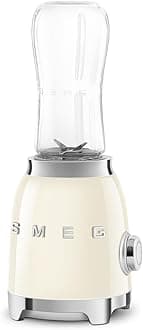 Smeg Retro Personal Blender with 2 Bottles PBF01CRUS, Cream, Medium