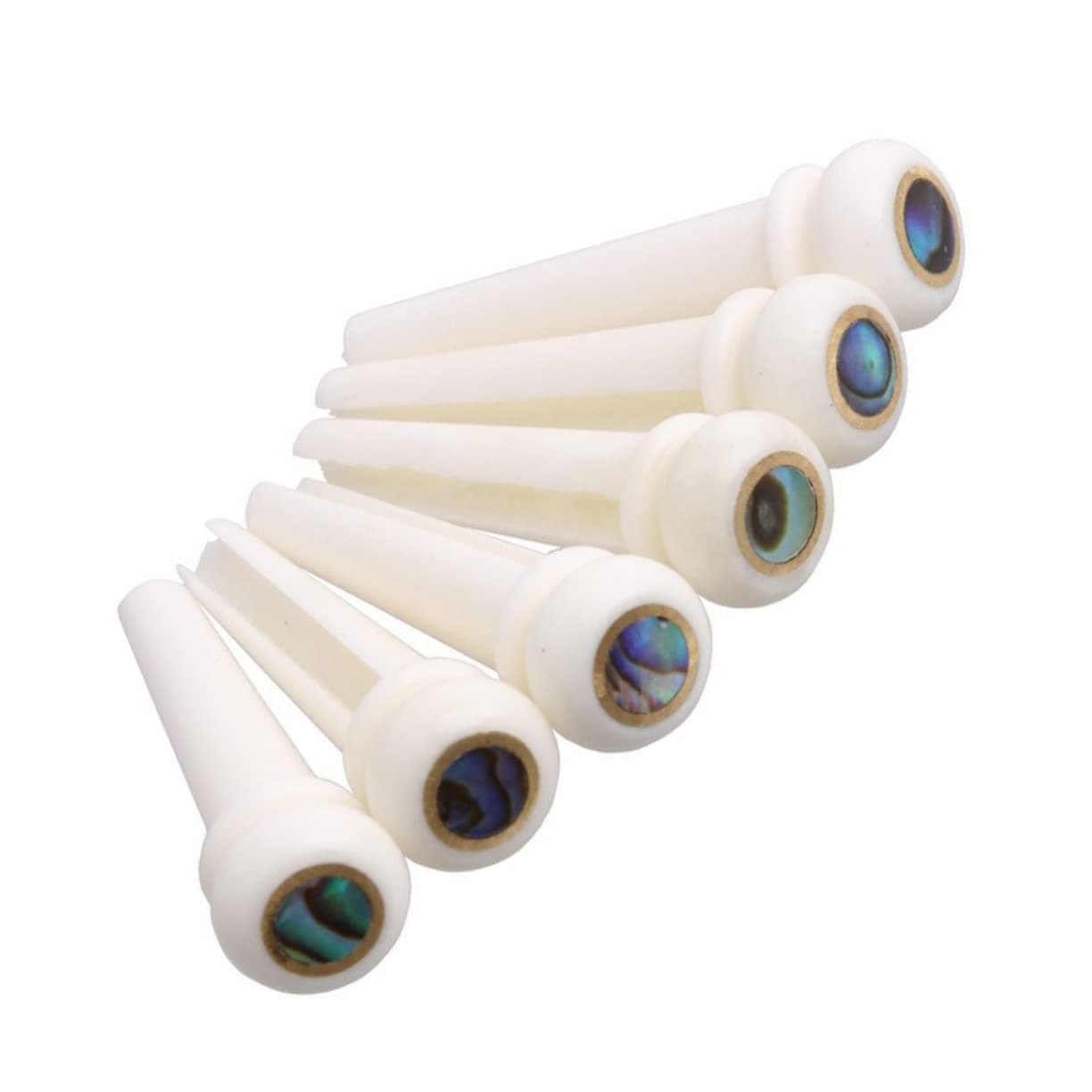 Vaguelly 12 pcs string for Replacement Cone Musical Position Pegs Stud Ox Bone Folk Bridge Natural Metal Instrument Nut Accessories Fixed with Nail Saddle Part Abanlone Pin Abalone