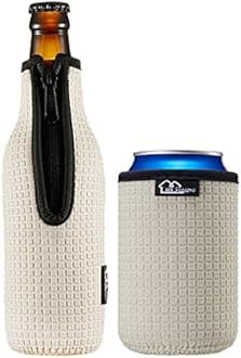 Beer Bottle Sleeve Insulators 12oz 330ml Standard Beer Bottle Cooler Covers Zip-up Bottle Jacket 12OZ Standard Can Sleeves Coolie Neoprene Insulator (Grey)