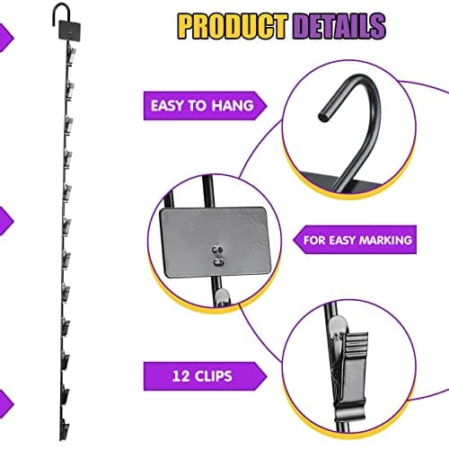 Coume 6 Pcs Chip Display Hanging Merchandise Strip with Hook Potato Snack Bag Display Holder for Store Concession Retail to Increase Organize (Black)