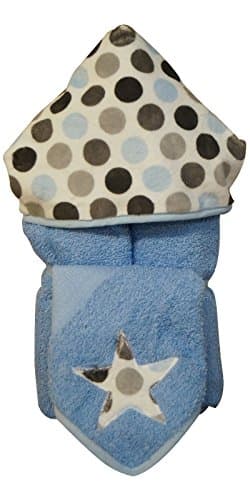 Blue & Grey Dot Hooded Towel on Blue