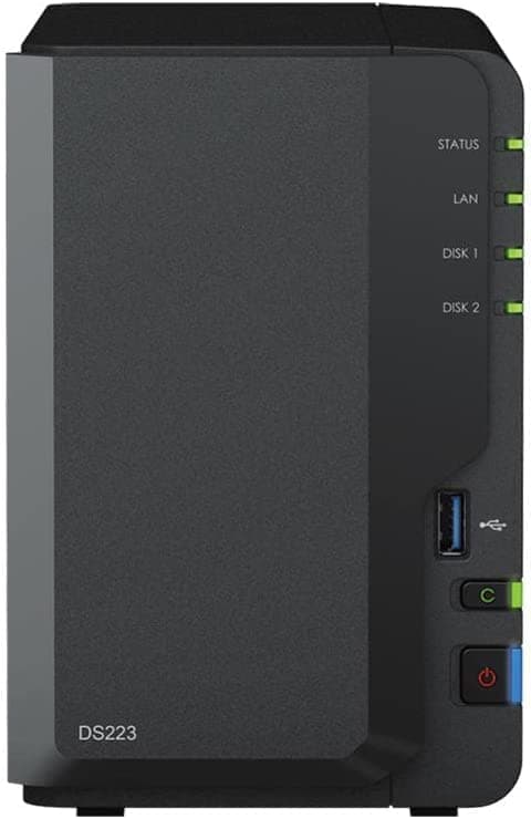 DS223 12TB 2 Bay Desktop NAS Solution installed with 2 x 6TB Seagate Ironwolf Drives