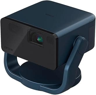 Epson EF-22N Mini Smart 3LCD Projector with Pan & Tilt Stand, Full HD,1000 Lumens,150 Inch Display with HDR, Google TV, Dolby Atmos Sound, Gaming & Home Cinema Laser Projector - Metallic Midnight Blue