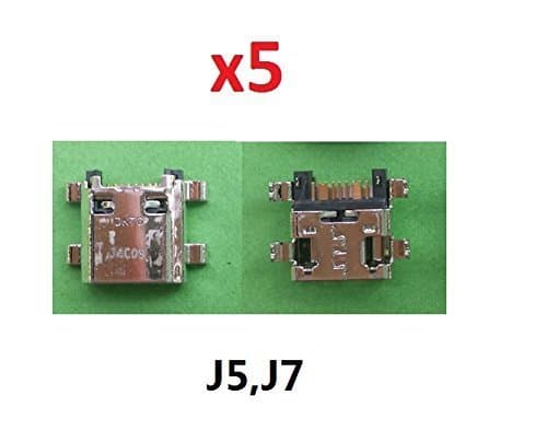 by Walking Slow-5 Piece Micro USB Charging Port Connector for All Samsung Galaxy J5 and J7 Series(Soldering Needed)