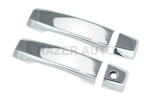 Razer Auto Chrome Door Handle Covers 2D W/O Passenger Keyhole for 2004-2013 Nissan Titan / 2004-2013 Nissan Armada