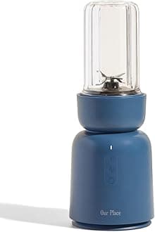 Splendor Blender - 1000W High-Power | Ultra-Sharp Blades | 2 Blending Modes | Includes 25 oz Personal Cup and Drinking Lid Set | Smoothies, Shakes & More | Blue Salt