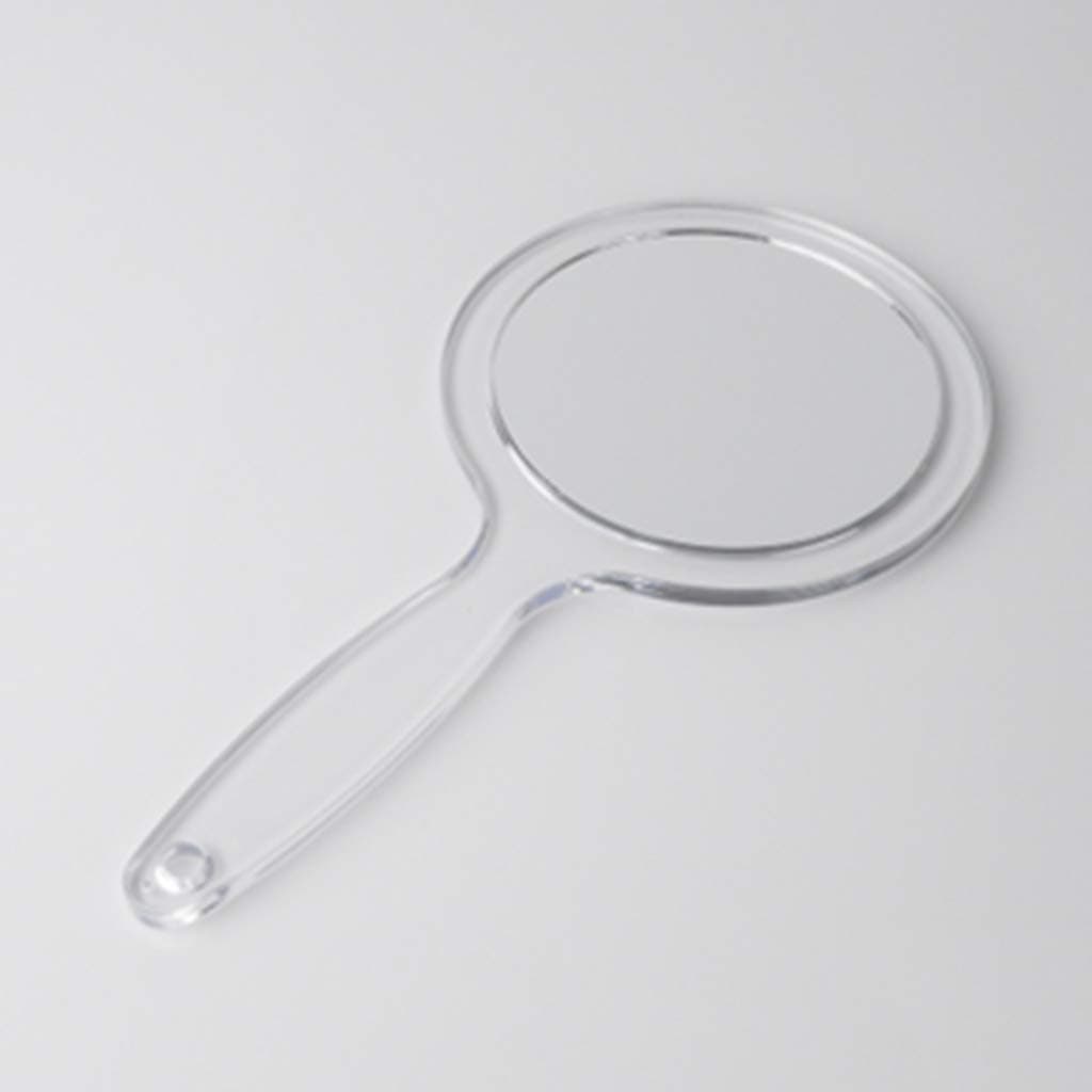 6 Inch Handle Mirror Hand-held Large Silver Mirror Makeup Mirror Double-Sided Magnification Ladies Small Square Mirror Hand-held Mirror with Mirror Small Mirror,Clear