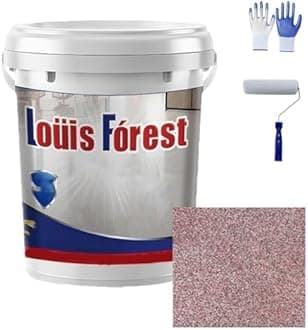Louis Forest Epoxy Floor Paint, High-Gloss Marble Effect Waterproof Water-Based Epoxy Floor Paint (pink)