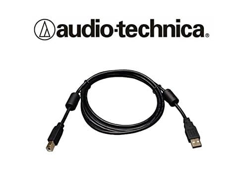 USB Cable for Audio Technica AT-LP60 / AT-LP120 / AT-LP1240 Silver or Black Direct Drive DJ Turntable