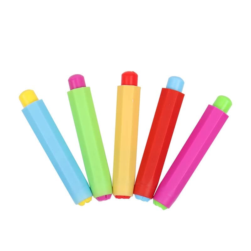 Worldly Chalk Holders, Pack of 10 Plastic Chalk Holders, Adjustable Chalk Colourful Chalk Holders, Practical Chalk Cover, Office Supplies for School, Office, Children, Teachers (5 Colours)