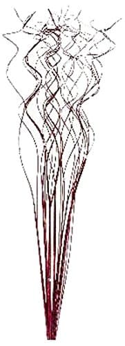 Buri Ting Curled Stem, 36-Inch, Red and Silver