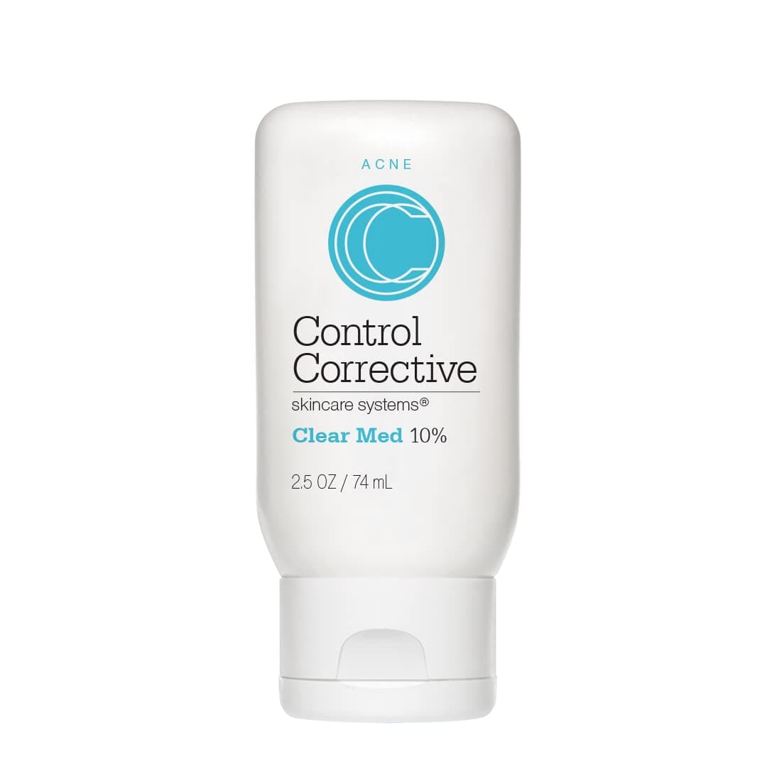 CONTROL CORRECTIVE Clear Med 10% Acne Treatment Lotion, 2.5 Oz - Helps Clear & Control Breakouts, Benzoyl Peroxide, 3% Sulfur To Improve Efficacy And Dry Up Blemishes