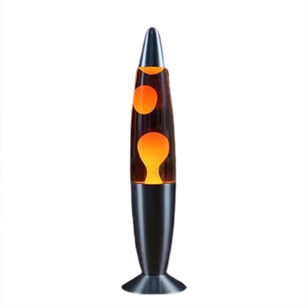 Lava Lamp, 13 Inch Creative Volcano Lava Lamp with Based, Aluminium Alloy Liquid Wax Lamp for Adults and Kids Gifts (Orange)