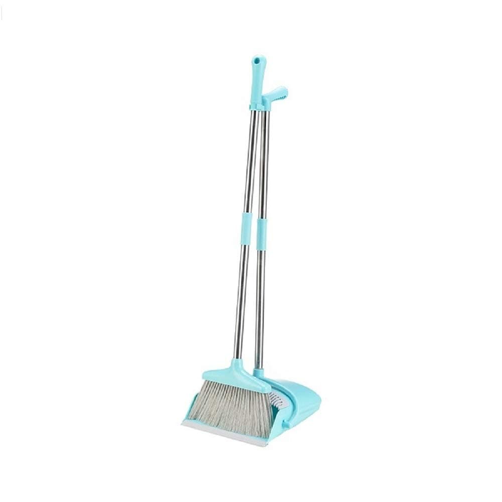 Param Fiber Handle Dustpan and Brush for Sweeping and Cleaning (Multicolour, 88.5 x 24 cm)