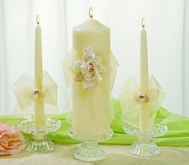 Presents Beverly Clark Collection Amour Pillar Unity Candle, White