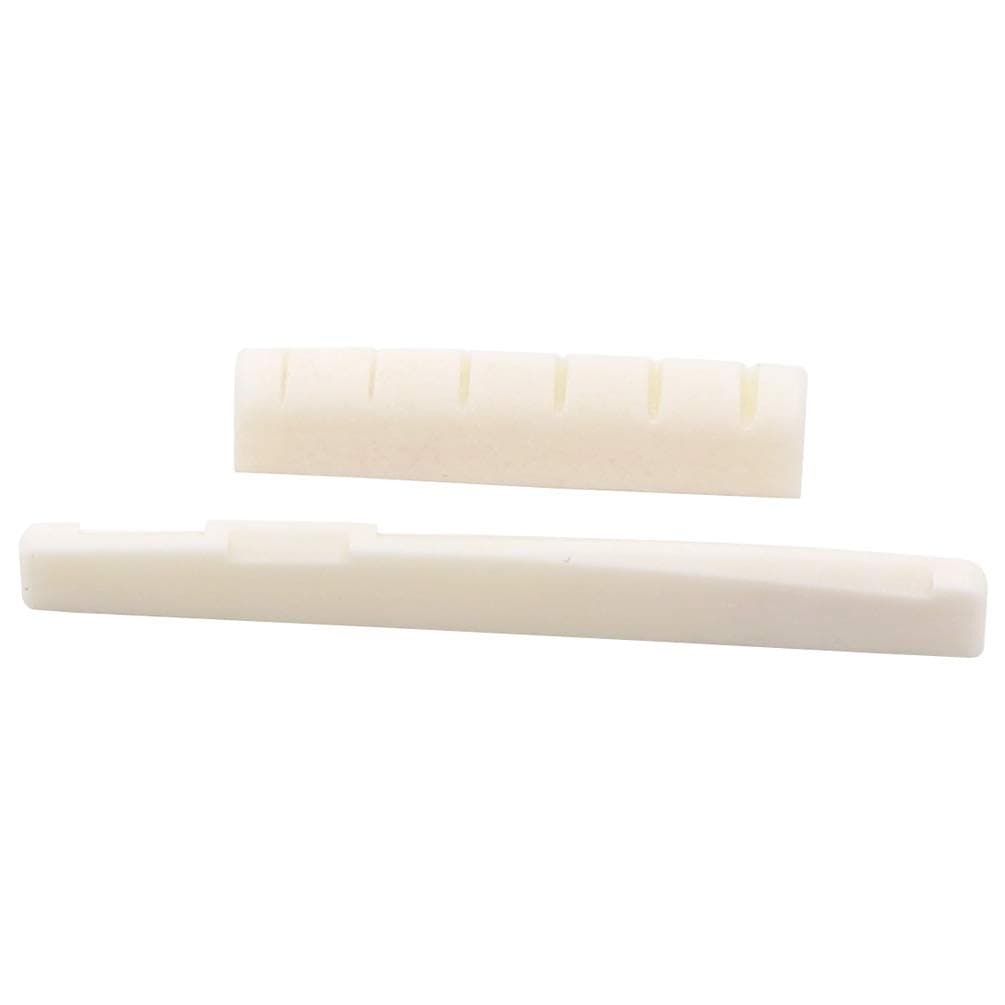 6 String Acoustic Guitar Bone Nut and Saddle Slotted Guitar Neck Nuts Bridge Parts Replacement Musical Instrument Accessories