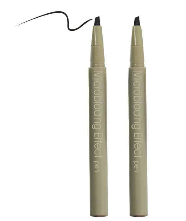 Glamiara Long-Lasting Microblading Effect Pen, 2 Pack Glamiara Waterproof Microblading Eyebrow Pen - Long-Lasting, Natural Microbladed Effect Pen (Natural Gray)