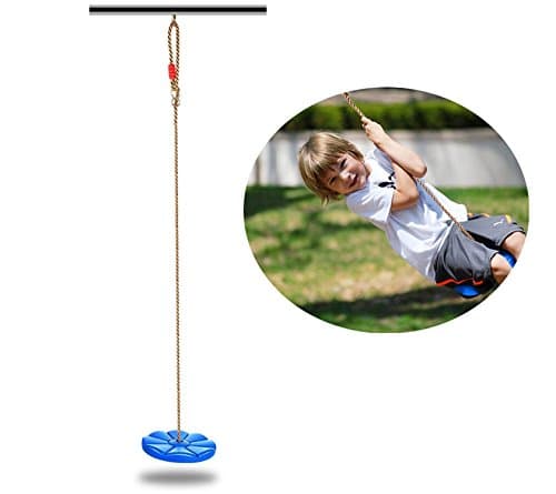 COMINGFIT® Disk Swing Seat Monkey Rope Tree Swing (Blue)