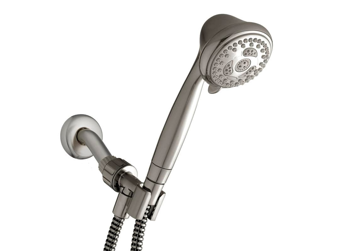 6-Mode Hand Held Shower Head Power Spray with 5-Foot Hose, Brushed Nickel Finish, DIY Easy Installation, NSC-659E