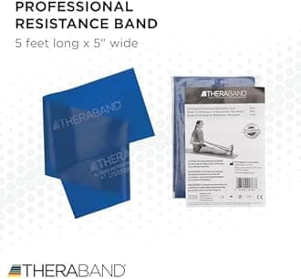 TheraBand Professional Latex Resistance Bands for Rehabilitation, Portable Fitness and Workout, Home Exercise, 5 Foot, Blue, Extra Heavy, Intermediate Level 2, Individual Package