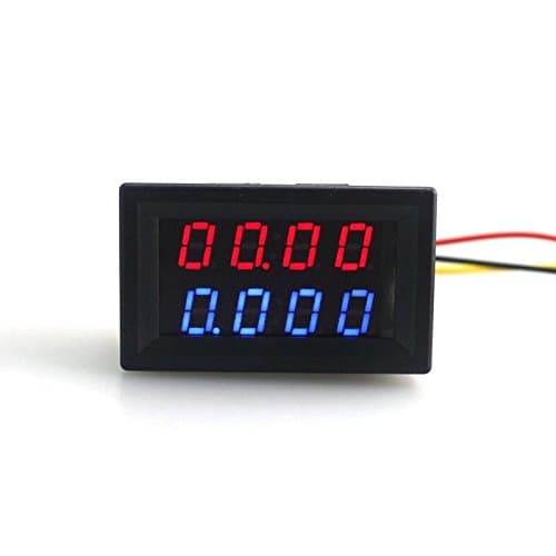 xcluma Digital 4 Bit Dc 200V 0-10A Voltmeter Ammeter Panel Red Blue Led