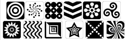 Black & White Newborn Patterns Repositionable Removable Decals - Infant Brain Stimulation - Perfect Baby Shower Gift - 12 Decals