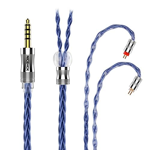 AXA - Earphone Accessories - NiceHCK BlueComet high-end 8 Core 6N Litz OCC Earbud Replace Cable 3.5/2.5/4.4mm MMCX/QDC/0.78 2Pin for Freya Pink Lady TANCHJIM (4.4mm With 0.78 2Pin)