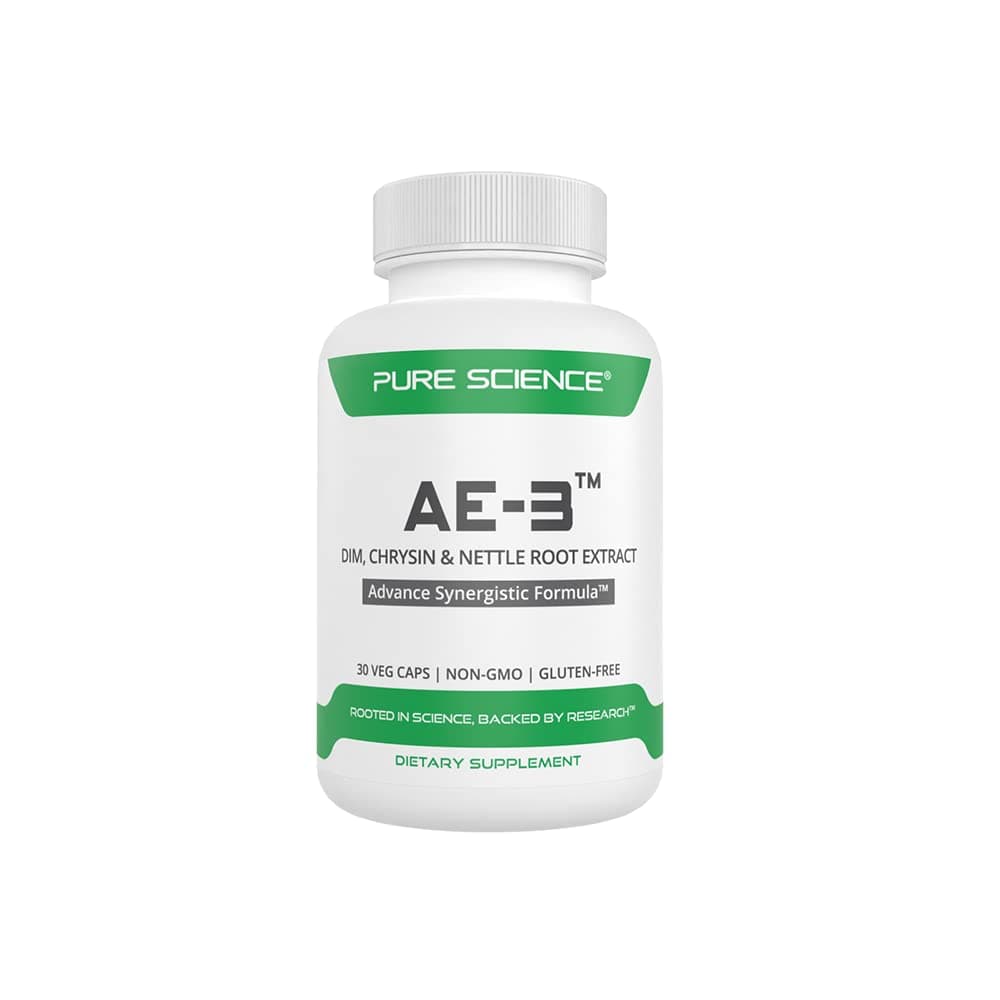 Pure Science AE-3 Chrysin with DIM & Stinging Nettle Root Extract and BioPerine â€“ Natural Aromatase Inhibitor & Estrogen Blocker for Men â€“ 30 Capsules