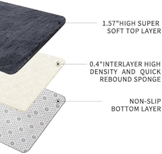 Sour Lemon Rugs Living Room 200x300cm, Grey Area Rugs for Bedroom, Washable Anti Slip Extra Large Shaggy Soft Rug Fluffy Modern Floor Carpets Mat Beside Carpet for Kids Living Room