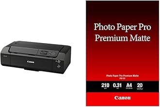 CanonimagePROGRAF PRO-300, Black, 639 x 379 x 200 & 8657B005 Pro Premium PM-101 - Smooth Matte Photo Paper - 310 Micron A4 (210 x 297 mm) - 210 g/