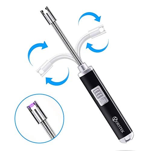 VORSTEK Electronic Arc Lighter Candle Lighter USB Rechargeable 360° Flexible Long Neck Safety Switch Windproof & Splashproof Plasma Lighter for Candles Kitchen Cooking Camping BBQ 280mAh
