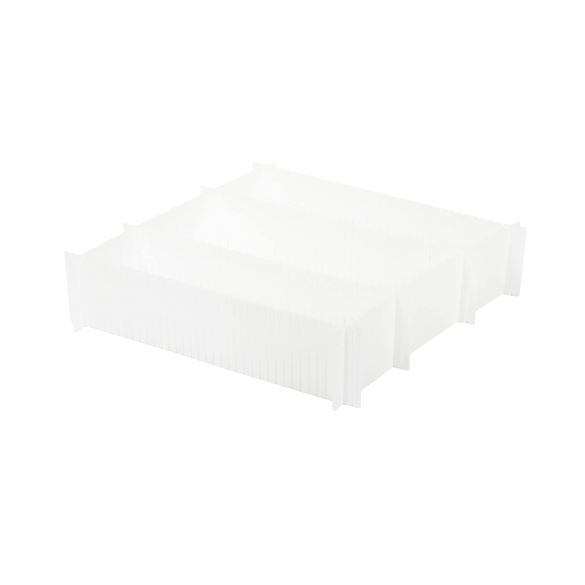 Compactor Life Collection Drawer Organizer Size L - 6 Interlocking Plates - White - 44X10(H) cm - Easily Cut to Fit Any Drawer