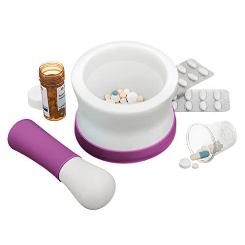 Mortar and Pestle in Ceramic with Soft Silicon Handle and Non-Slip Base. Porcelain material is Dishwasher safe. Choice of 4 Colors.